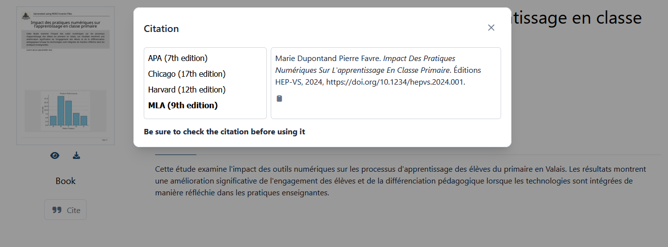 Citation feature